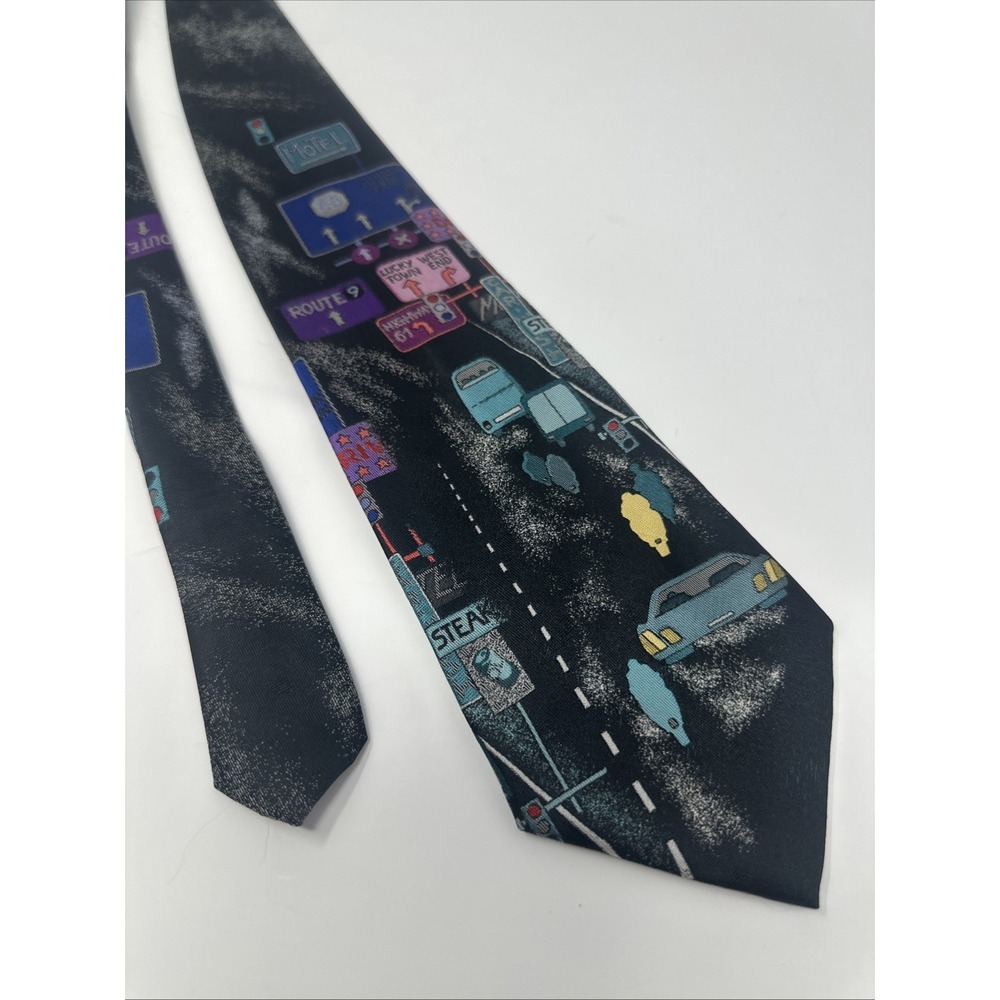 VTG Stringbeans Chinatown Lucky Town West End Route 9 New Jersey Men's Black Tie
